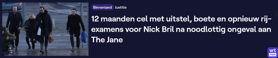 Ongeval Nick Bril - VRT